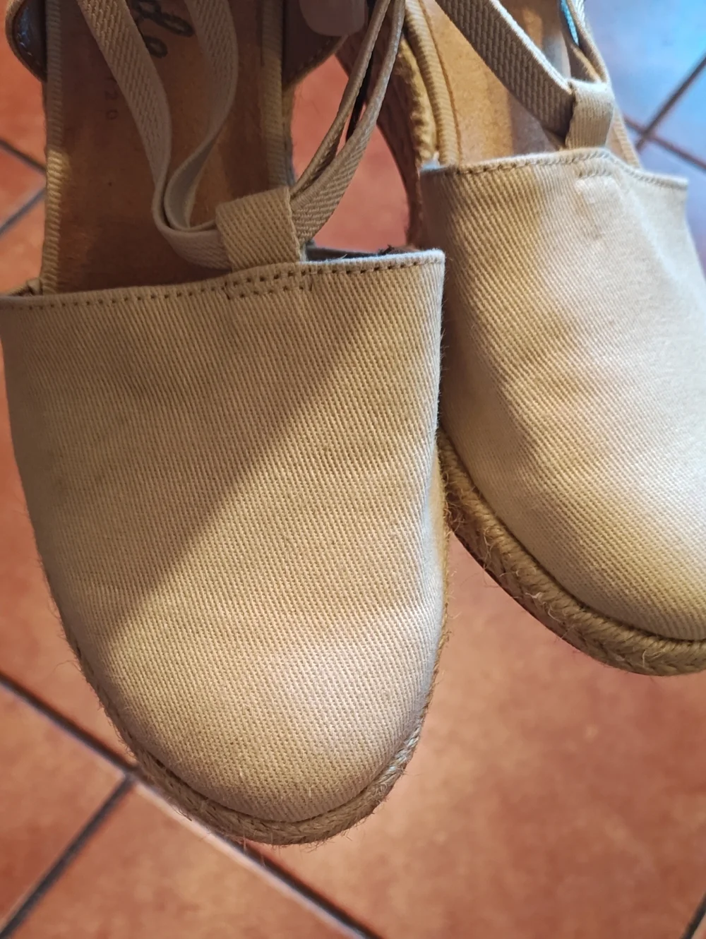 Life Stride Beige Tan Canvas Espadrille Slingbacks